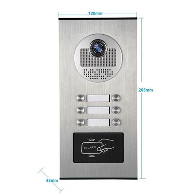 Metal Apartment Video Doorbell Intercom 4 Wire Cable 4.3 Inch Monitor