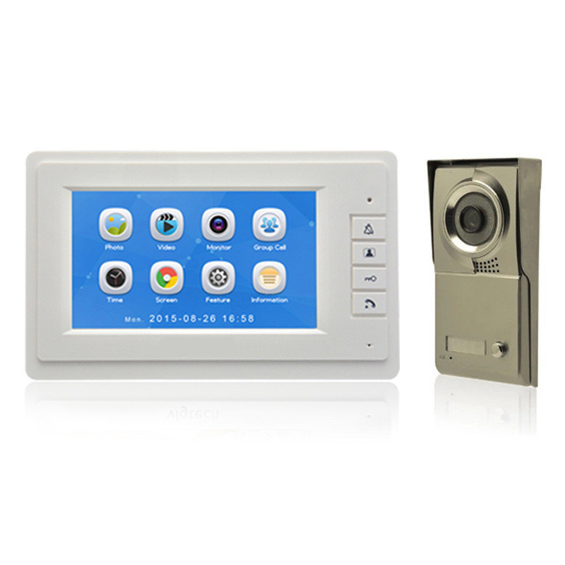 Recording 4 Wire Video Intercom System 7 Inch TFT Color With Support For Flat